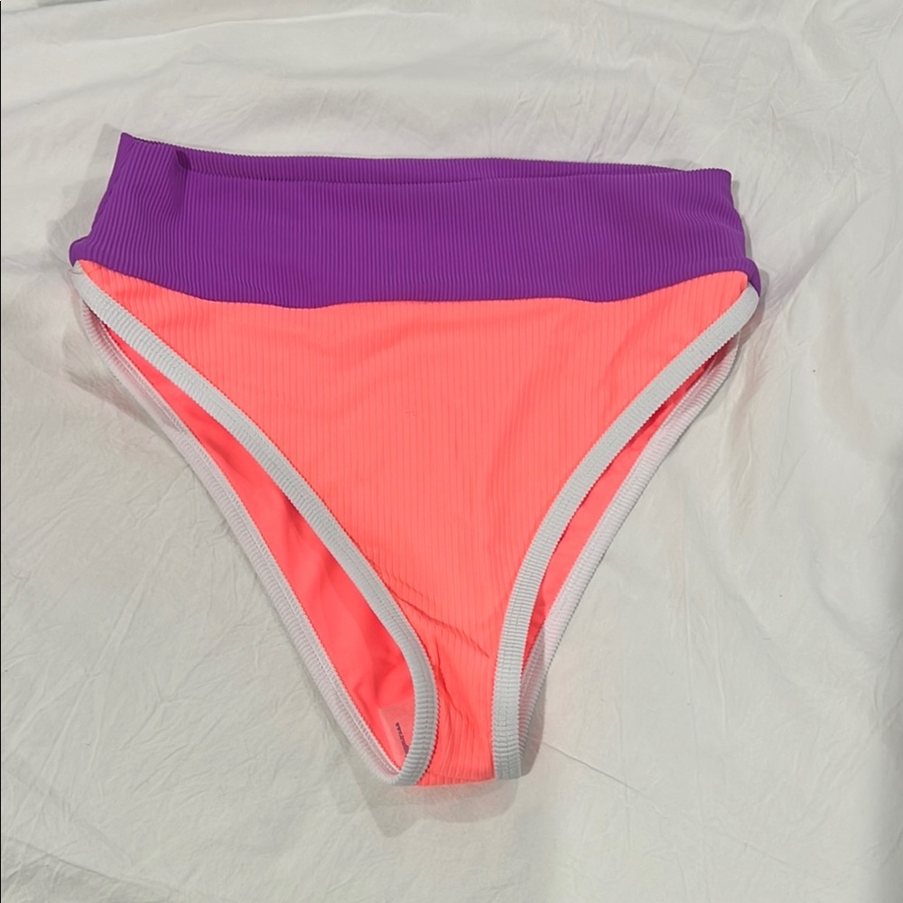 LainSnow Kiawah Purple and Coral Bikini Bottom - NWT